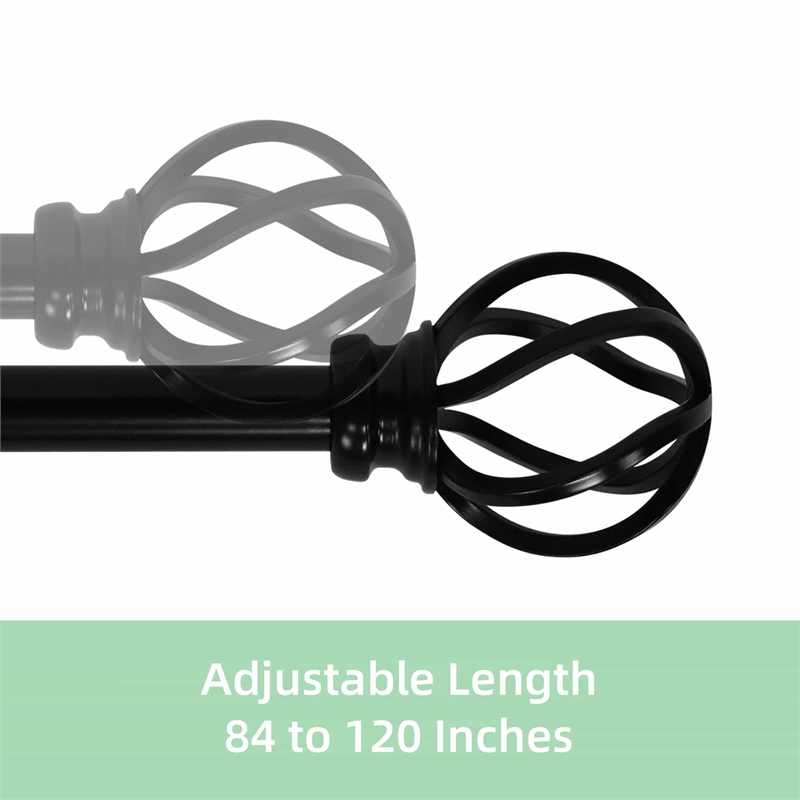 Sophie Adjustable Single Curtain Rod 84