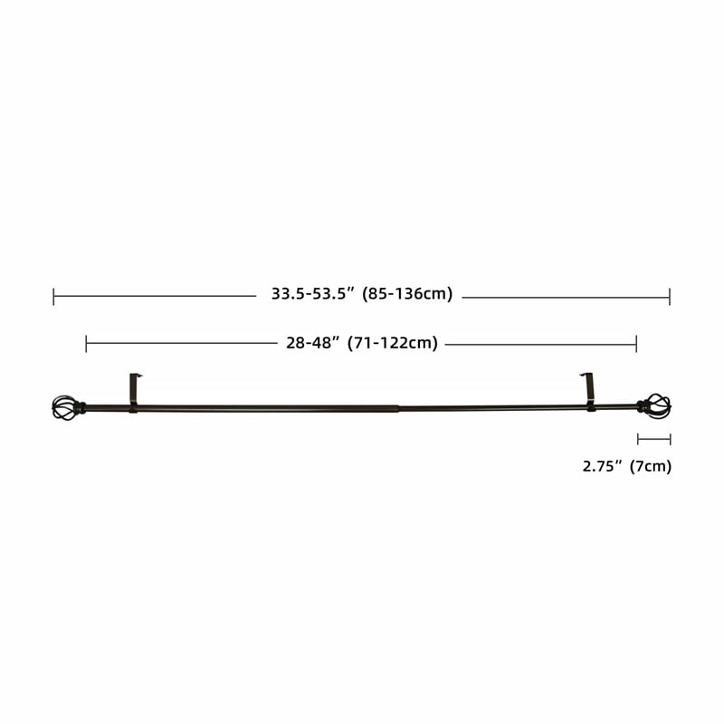 Sophie Adjustable Single Curtain Rod 28