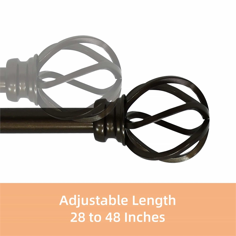 Sophie Adjustable Single Curtain Rod 28