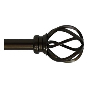 Sophie Adjustable Single Curtain Rod 28&quot to 48&quot-Bronze
