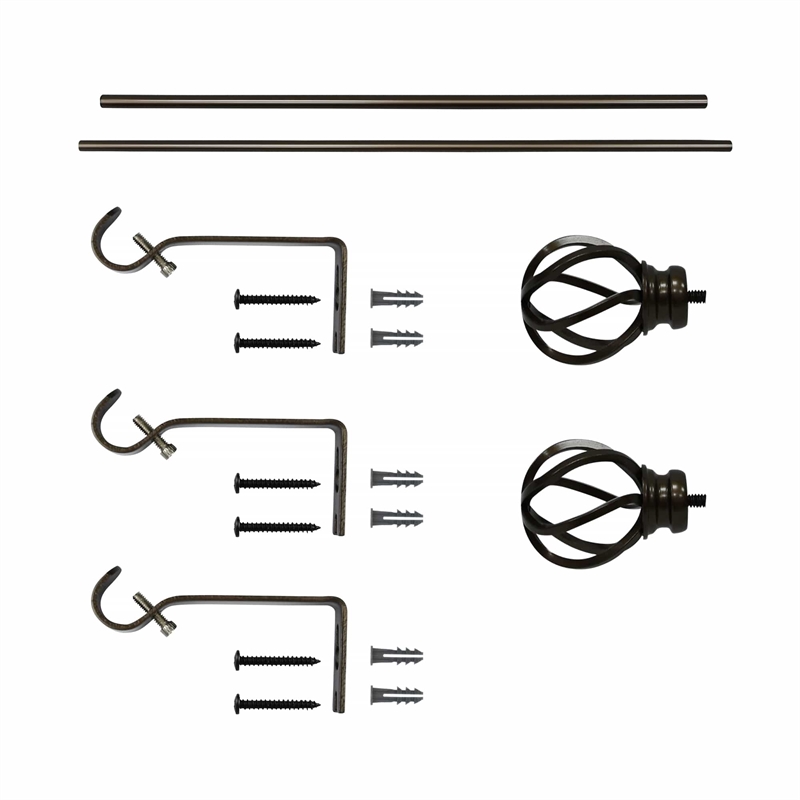 Sophie Adjustable Single Curtain Rod 48