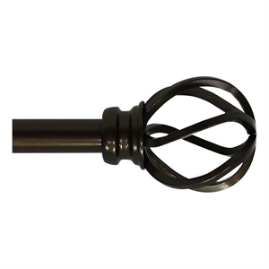 Sophie Adjustable Single Curtain Rod 48&quot to 84&quot-Bronze