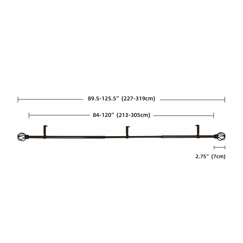 Sophie Adjustable Single Curtain Rod 84