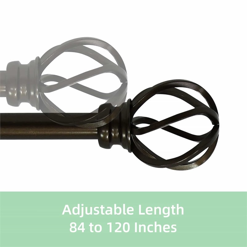 Sophie Adjustable Single Curtain Rod 84