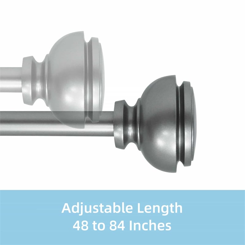 Lily Adjustable Single Curtain Rod 48