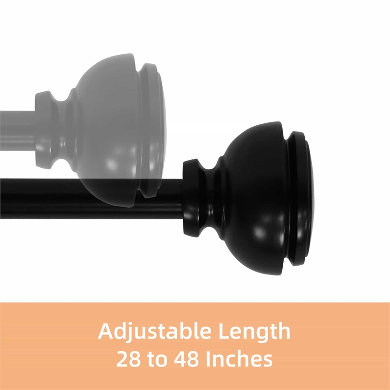 Lily Adjustable Single Curtain Rod 28