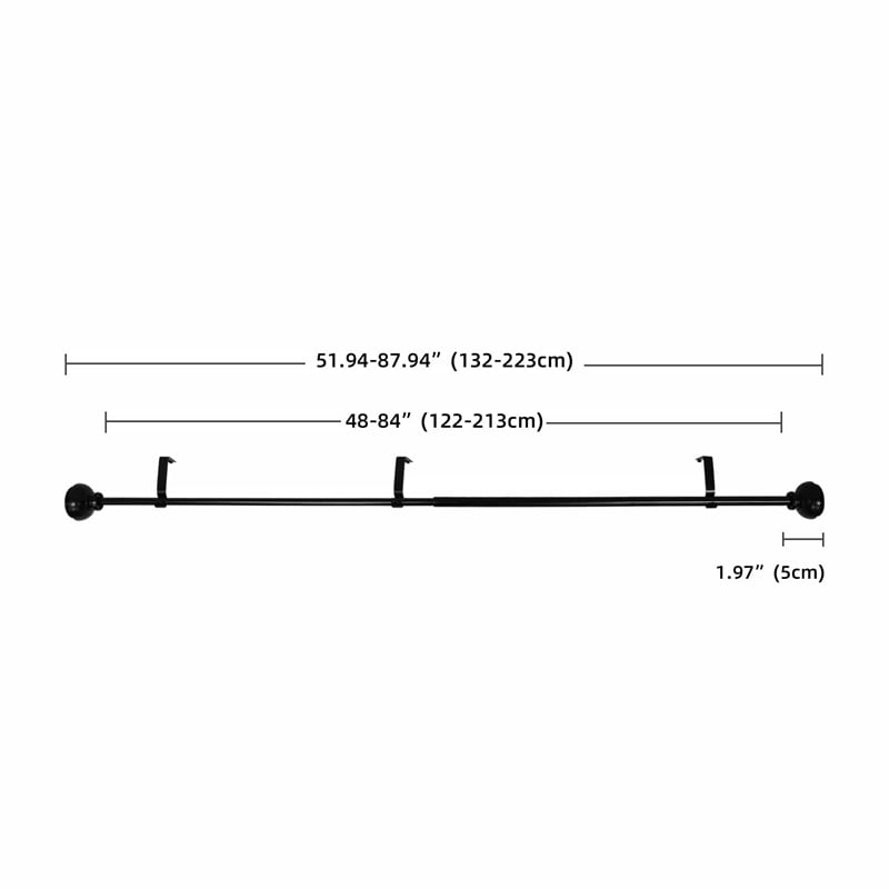 Lily Adjustable Single Curtain Rod 48