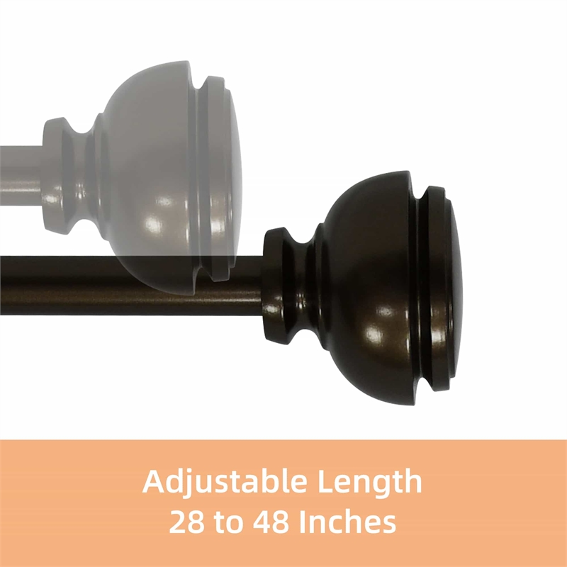 Lily Adjustable Single Curtain Rod 28