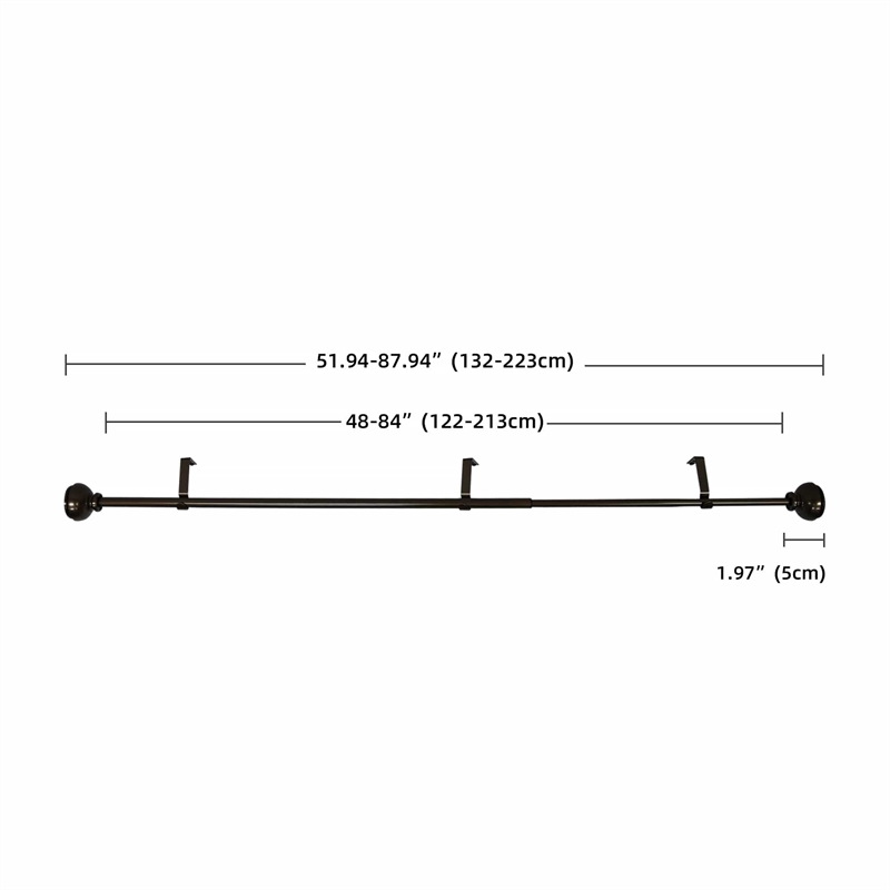 Lily Adjustable Single Curtain Rod 48
