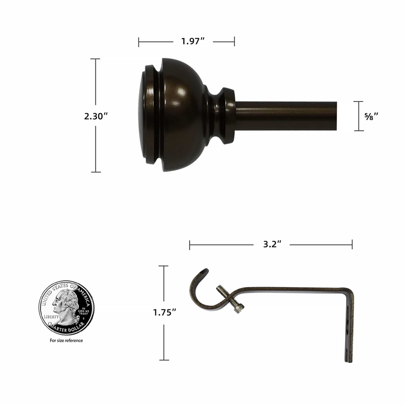 Lily Adjustable Single Curtain Rod 48
