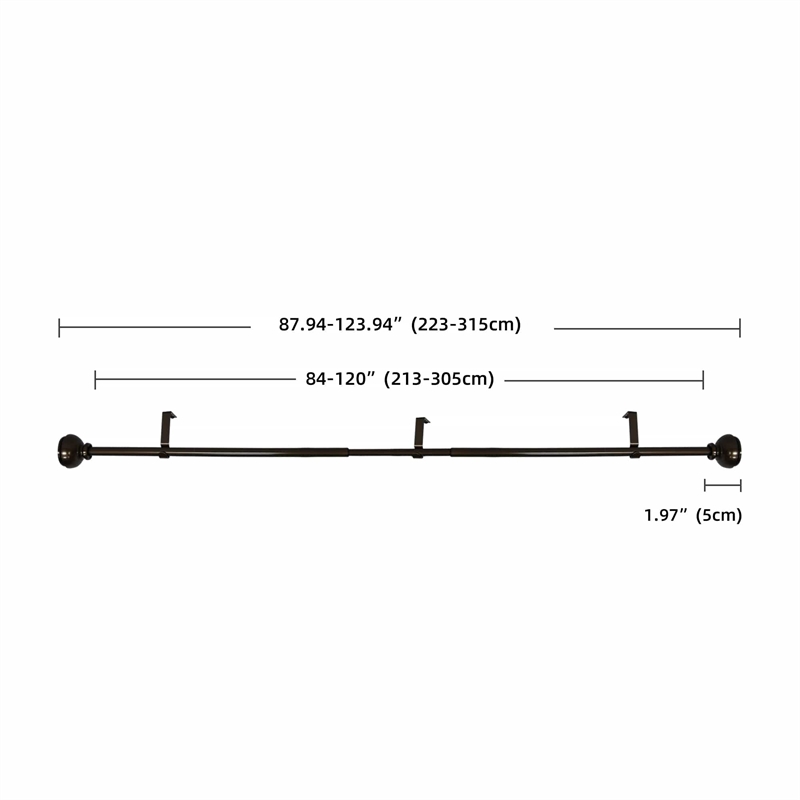 Lily Adjustable Single Curtain Rod 84