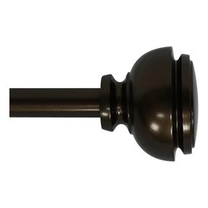 Lily Adjustable Single Curtain Rod 84&quot to 120&quot-Bronze