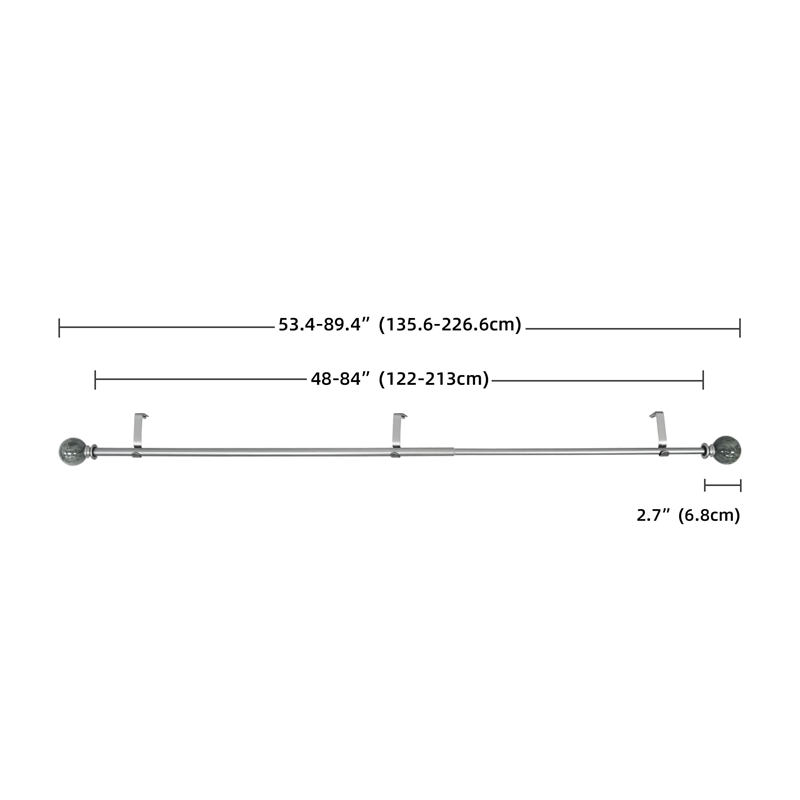 Nancy Adjustable Single Curtain Rod 48