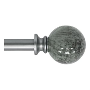 Nancy Adjustable Single Curtain Rod 48&quot to 84&quot-Antique Silver