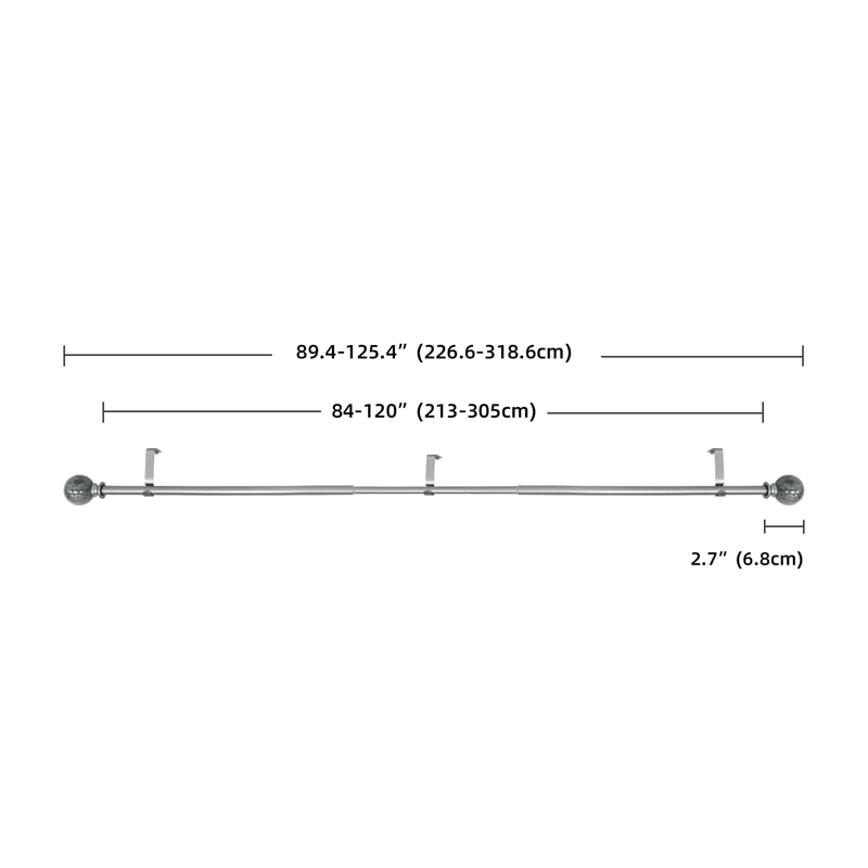 Nancy Adjustable Single Curtain Rod 84
