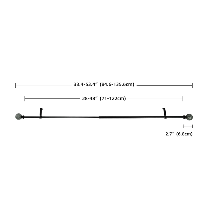 Nancy Adjustable Single Curtain Rod 28