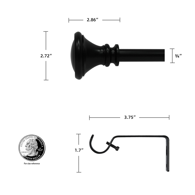 Scarlette Adjustable Single Curtain Rod 28