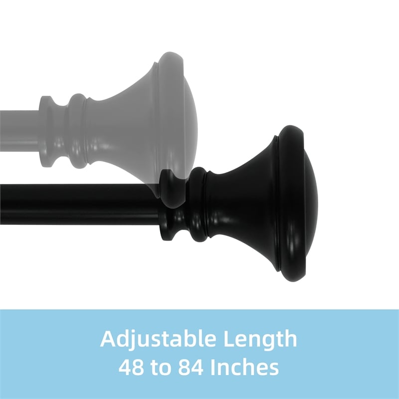 Scarlette Adjustable Single Curtain Rod 48