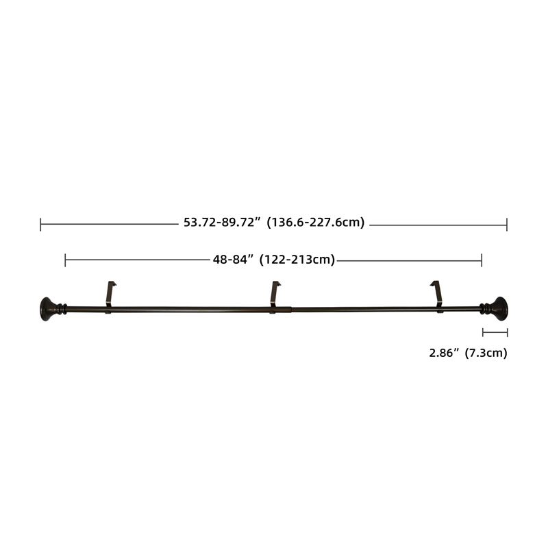 Scarlette Adjustable Single Curtain Rod 48