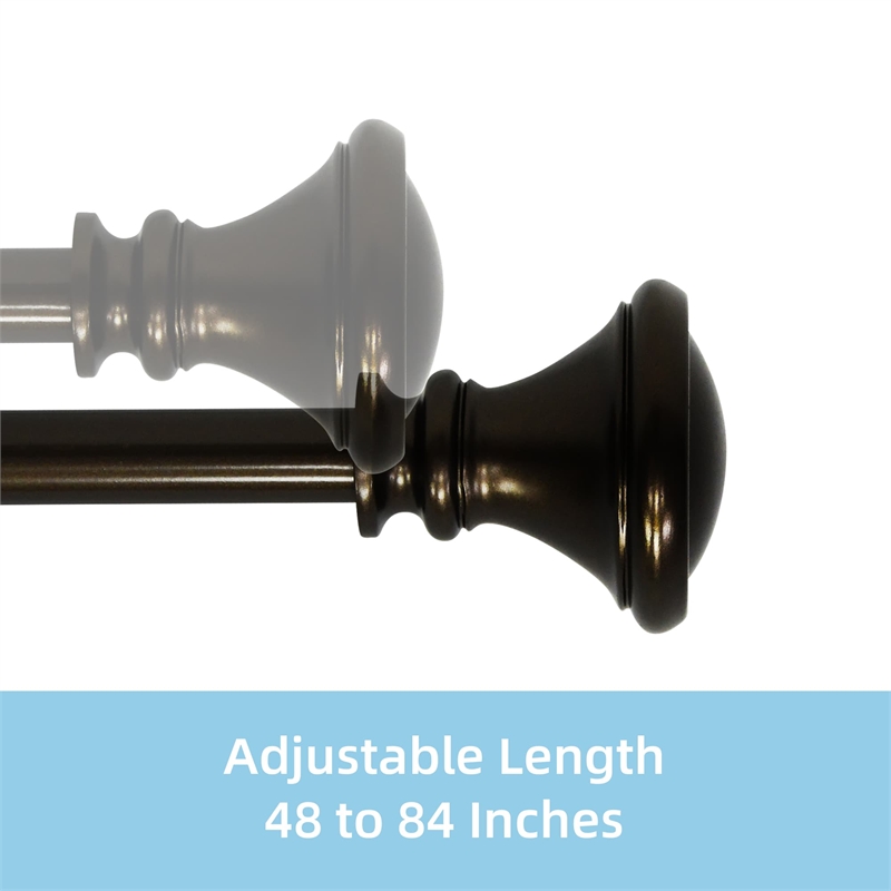 Scarlette Adjustable Single Curtain Rod 48