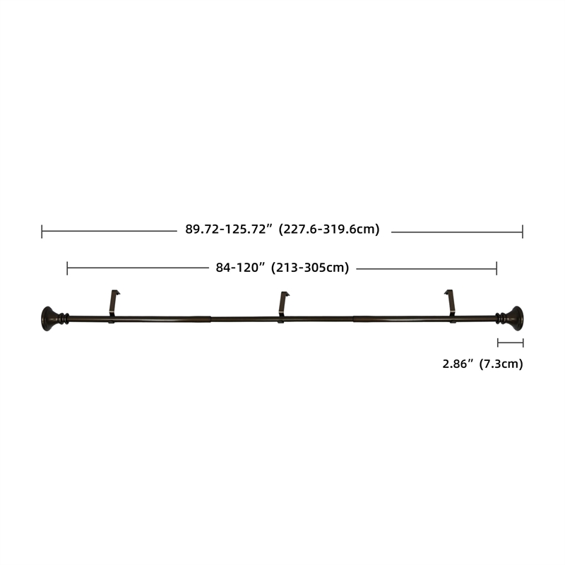Scarlette Adjustable Single Curtain Rod 84
