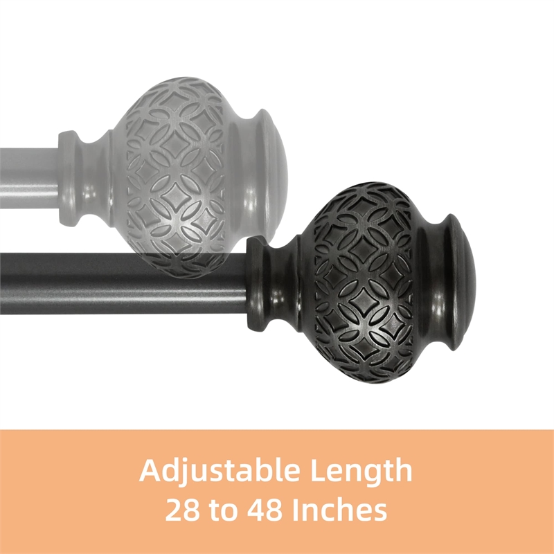 Kings Adjustable Single Curtain Rod 28