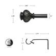 Kings Adjustable Single Curtain Rod 48