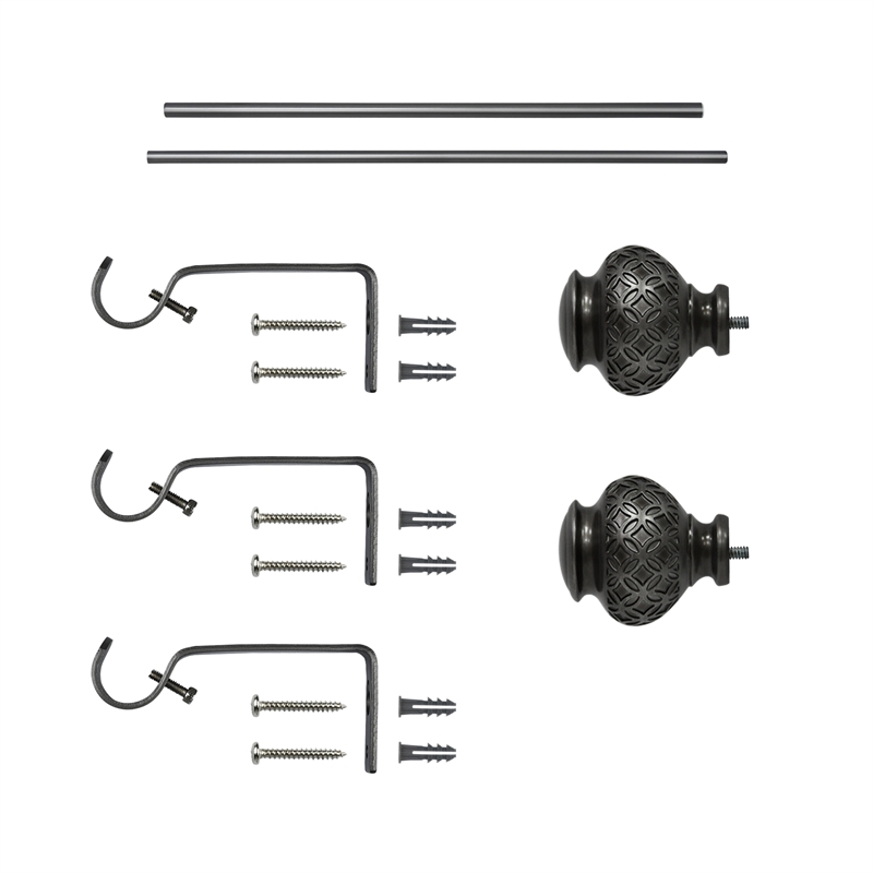 Kings Adjustable Single Curtain Rod 48