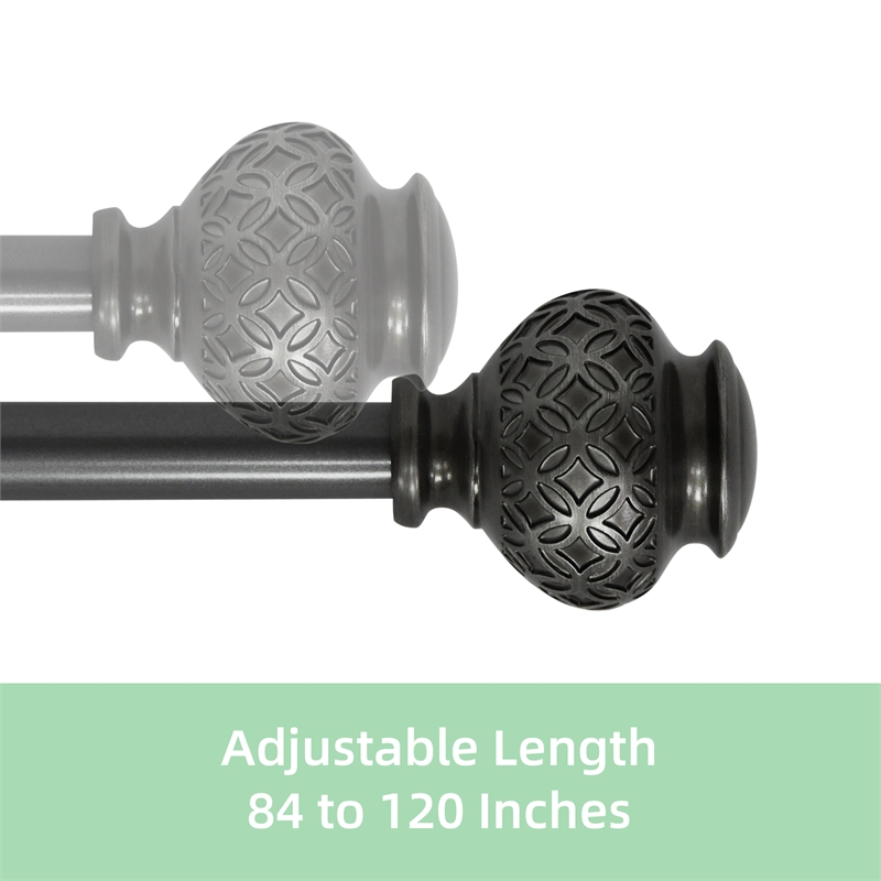 Kings Adjustable Single Curtain Rod 84
