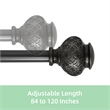 Kings Adjustable Single Curtain Rod 84