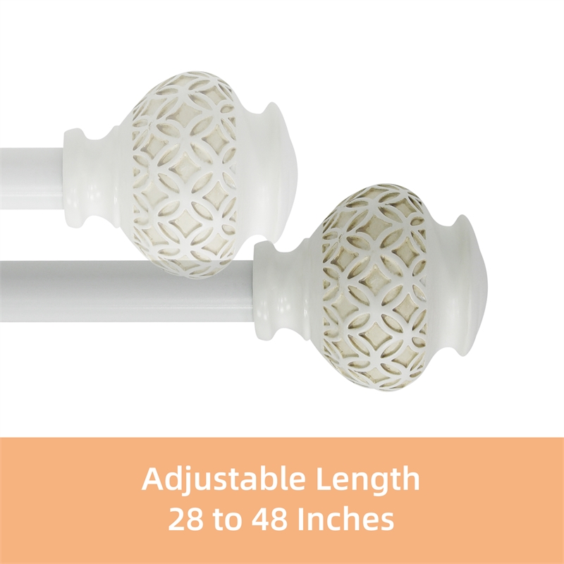 Kings Adjustable Single Curtain Rod 28