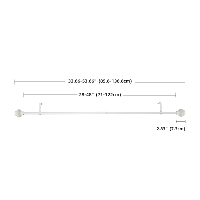 Kings Adjustable Single Curtain Rod 28