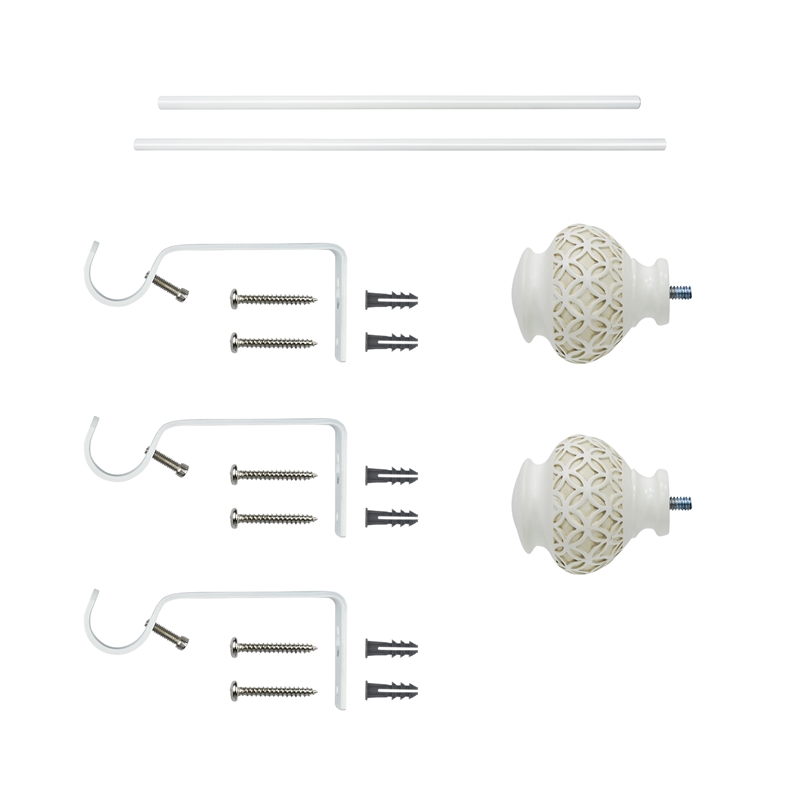 Kings Adjustable Single Curtain Rod 48
