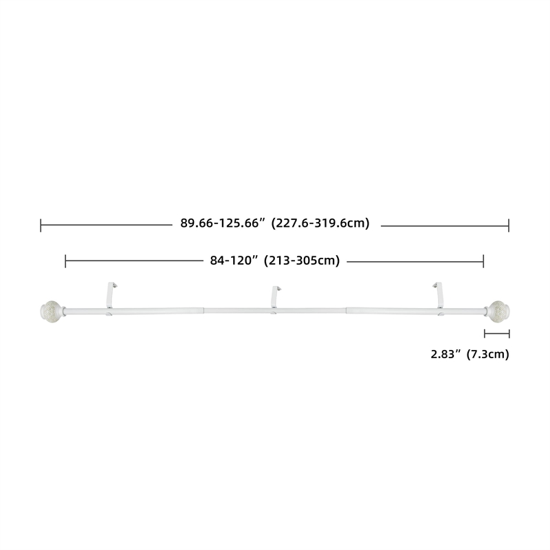 Kings Adjustable Single Curtain Rod 84