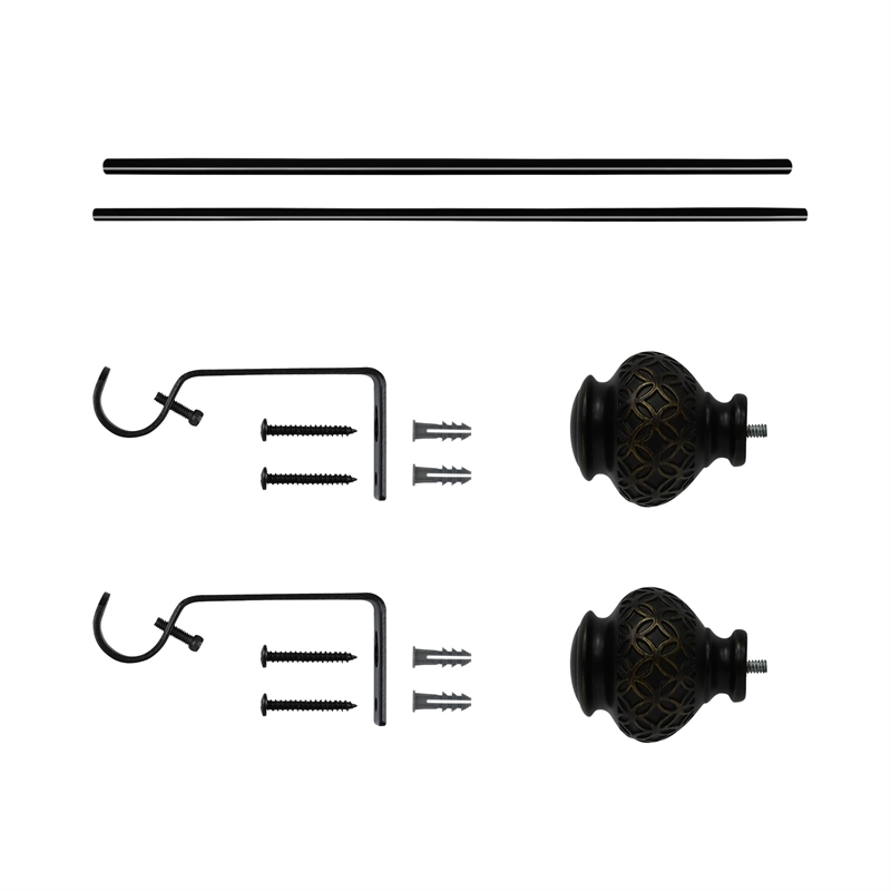 Kings Adjustable Single Curtain Rod 28