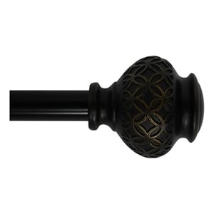 Kings Adjustable Single Curtain Rod 48&quot to 84&quot-Black