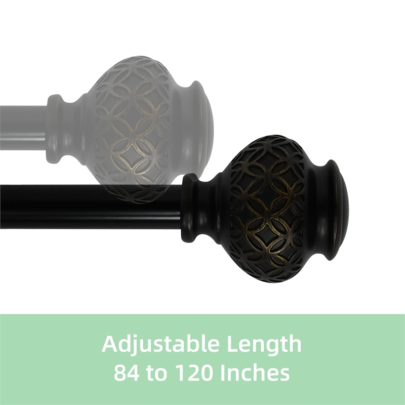 Kings Adjustable Single Curtain Rod 84