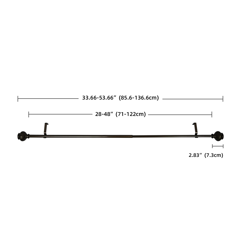 Kings Adjustable Single Curtain Rod 28