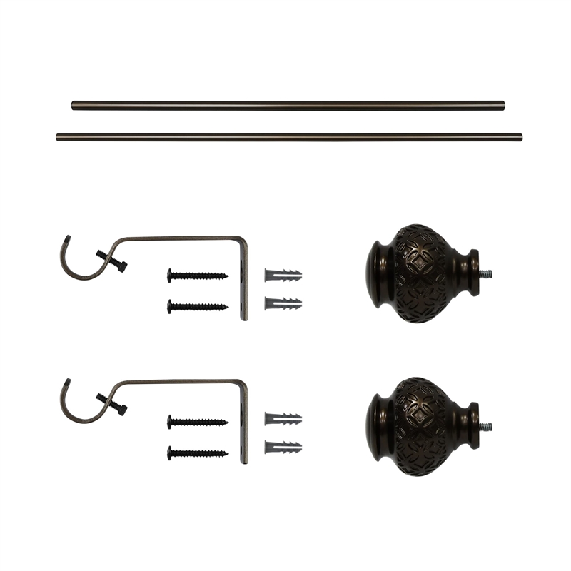Kings Adjustable Single Curtain Rod 28