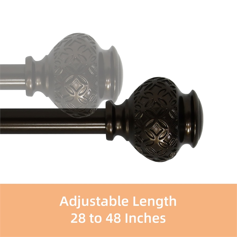 Kings Adjustable Single Curtain Rod 28
