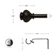 Kings Adjustable Single Curtain Rod 48