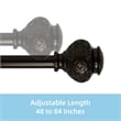 Kings Adjustable Single Curtain Rod 48