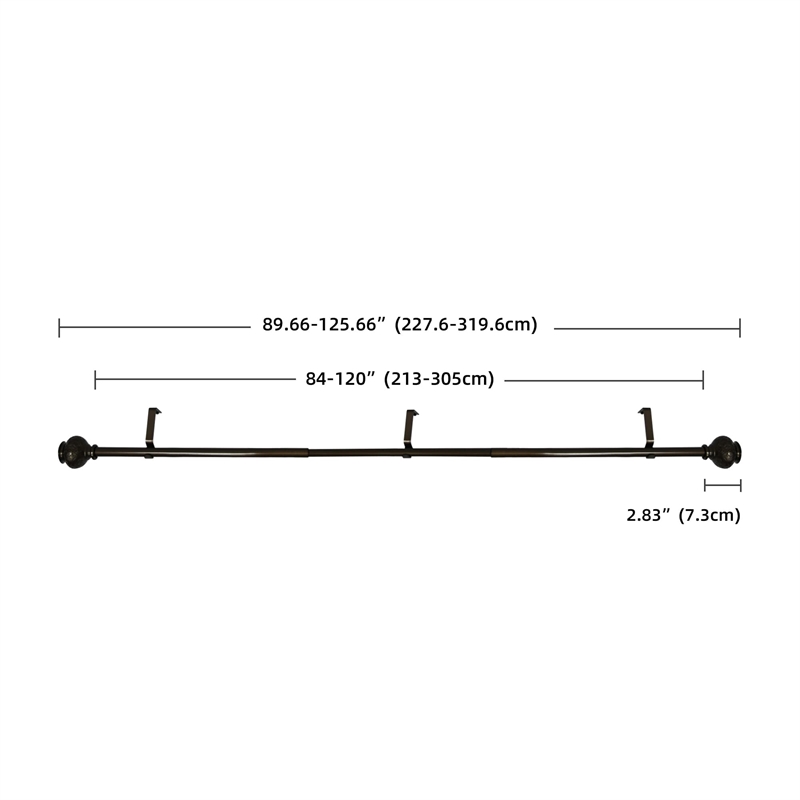 Kings Adjustable Single Curtain Rod 84