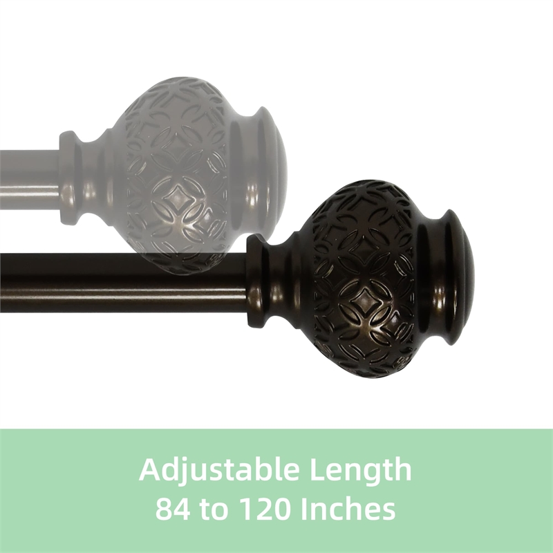 Kings Adjustable Single Curtain Rod 84