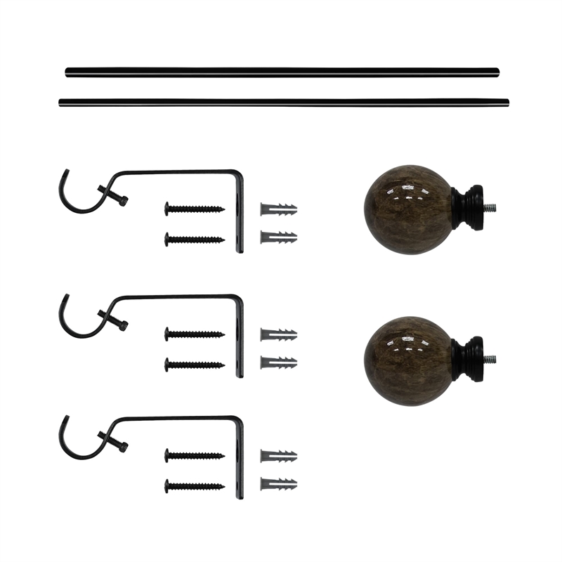 Tom Adjustable Single Curtain Rod 48