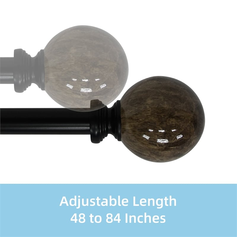 Tom Adjustable Single Curtain Rod 48