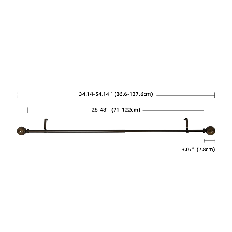 Tom Adjustable Single Curtain Rod 28