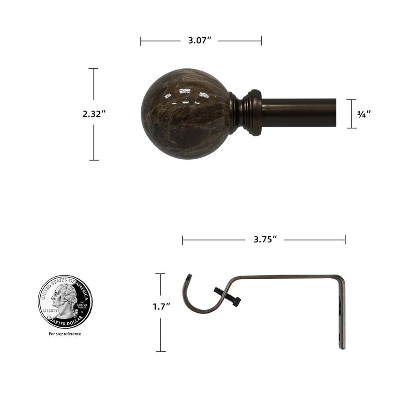 Tom Adjustable Single Curtain Rod 28