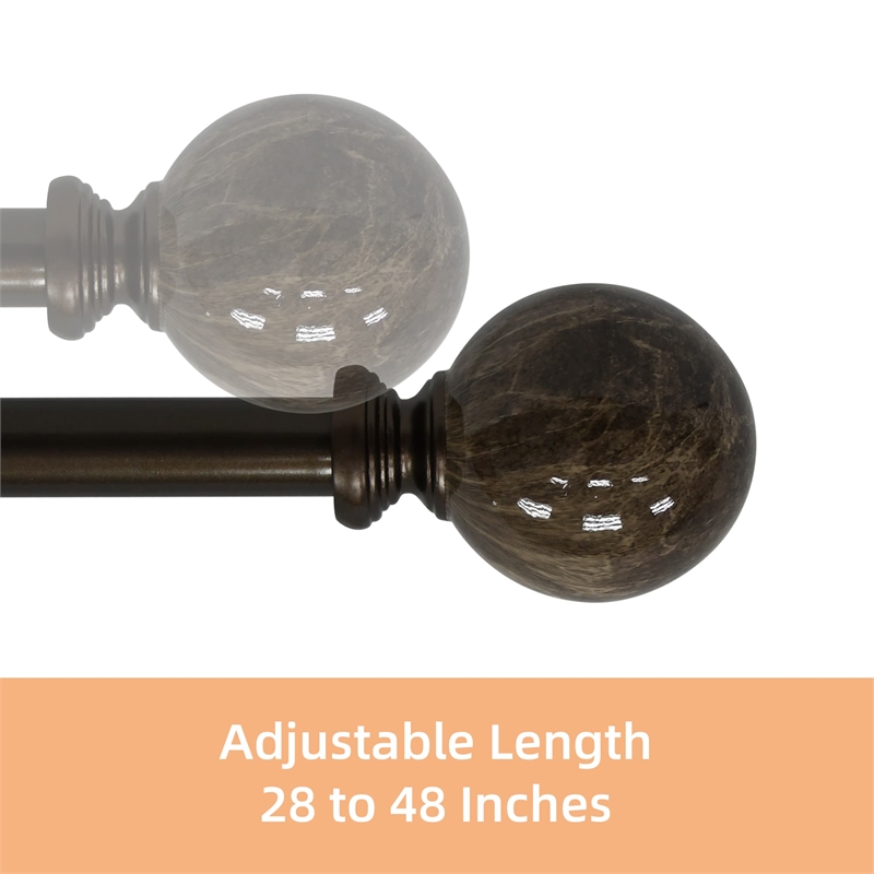 Tom Adjustable Single Curtain Rod 28