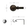 Tom Adjustable Single Curtain Rod 48